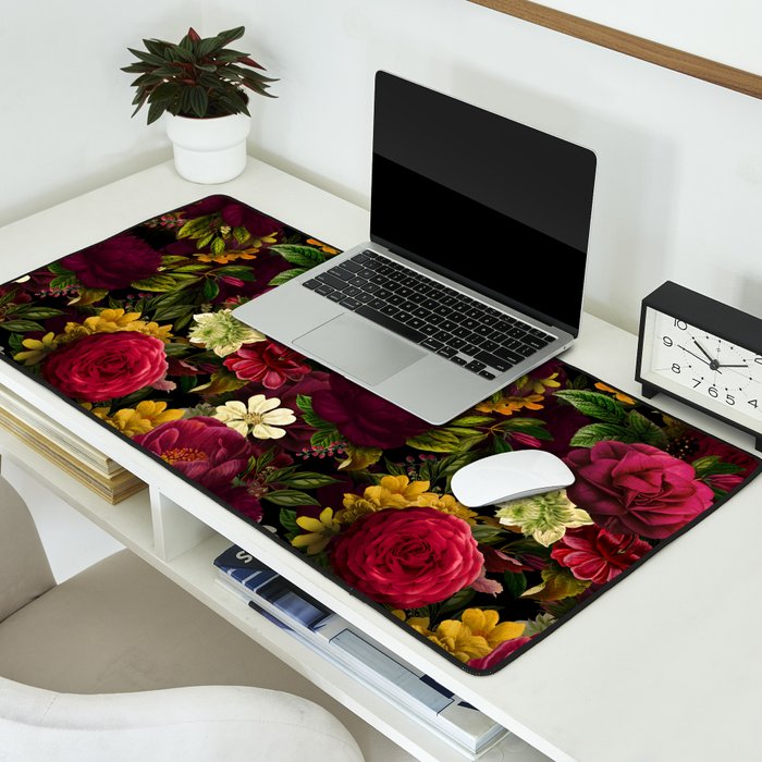 Vintage & Shabby Chic - Mystical Night Roses Bouquet Desk Mat Gallery Image 2