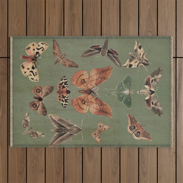 Night butterflies Outdoor Rug Gallery Image 1