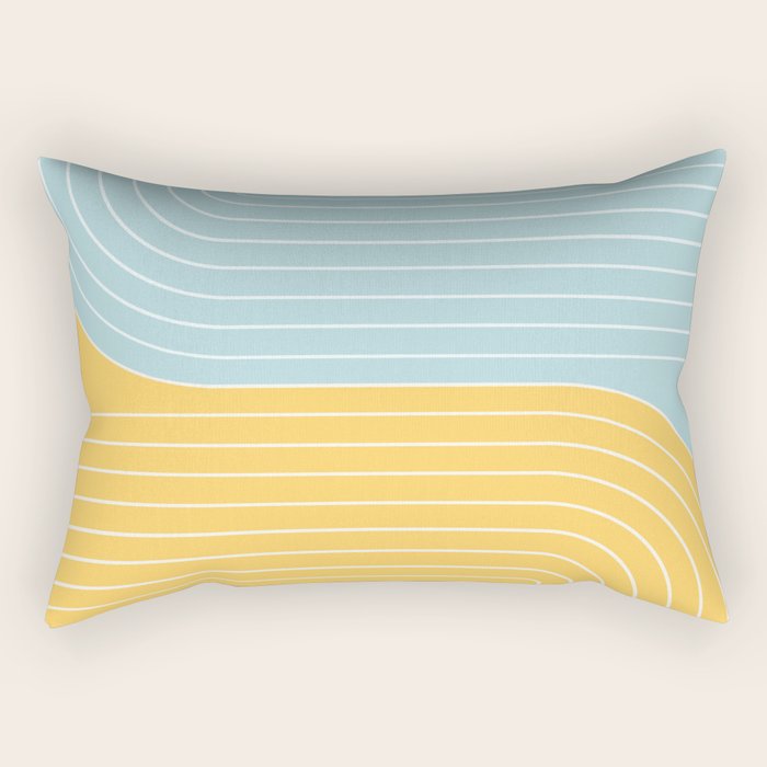 Two Tone Line Curvature II Rectangular Pillow Gallery Image 1