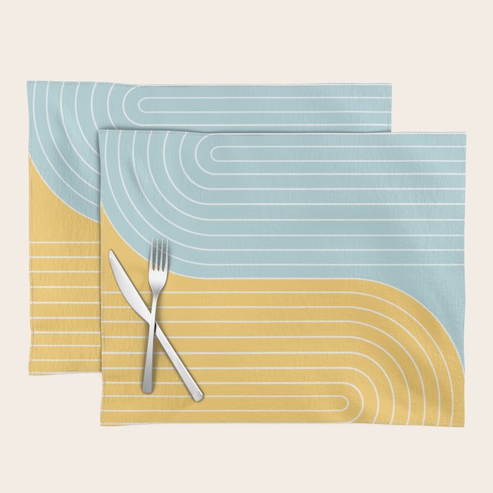 Two Tone Line Curvature II Placemat Gallery Image 1