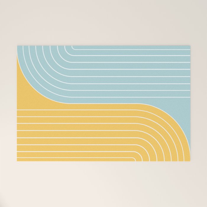 Two Tone Line Curvature II Welcome Mat Gallery Image 1
