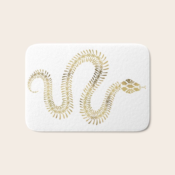 Snake Skeleton - Gold Bath Mat Gallery Image 1