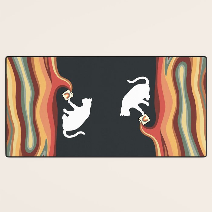 Rainbow cat 1b black magic coffee milk drop Desk Mat Gallery Image 3