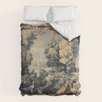 Antique 17th Century Verdure Bird Forest French Tapestry Comforter Gallery Image 6