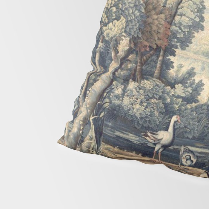 Antique 17th Century Verdure Bird Forest French Tapestry Pillow Sham Gallery Image 4