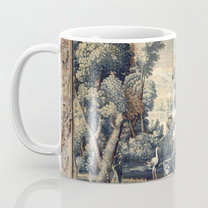 Antique 17th Century Verdure Bird Forest French Tapestry Coffee Mug Gallery Image 3