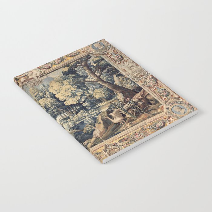 Antique 17th Century Verdure Bird Forest French Tapestry Notebook Gallery Image 2