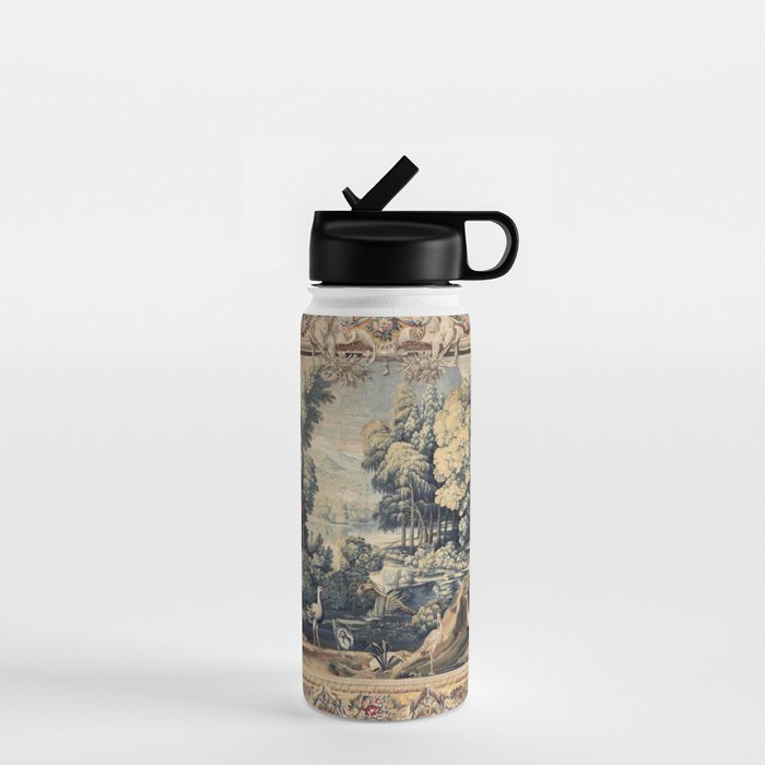 Antique 17th Century Verdure Bird Forest French Tapestry Water Bottle Gallery Image 1