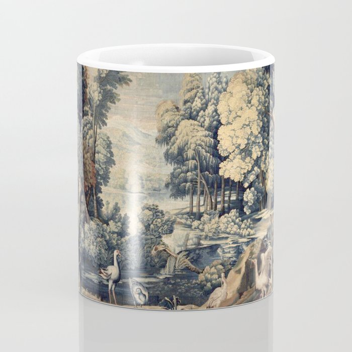 Antique 17th Century Verdure Bird Forest French Tapestry Coffee Mug Gallery Image 4