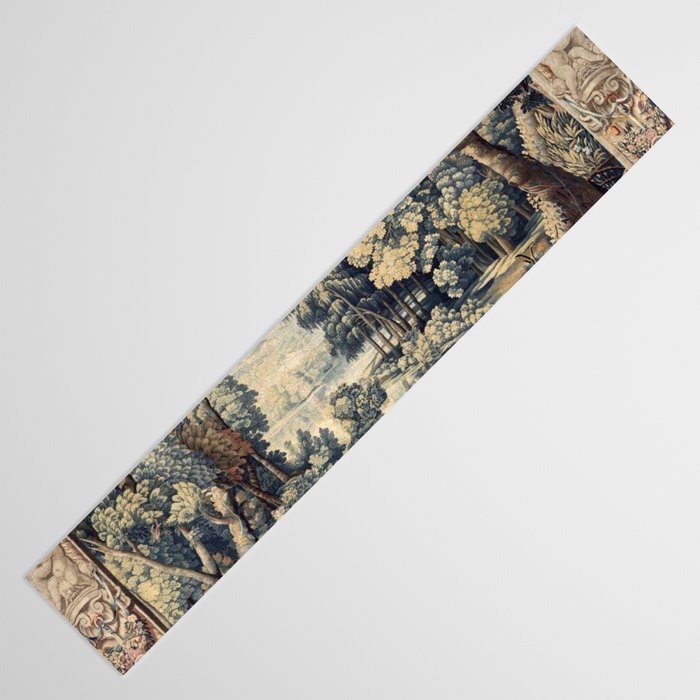 Antique 17th Century Verdure Bird Forest French Tapestry Table Runner Gallery Image 3