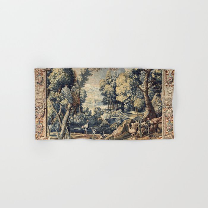 Antique 17th Century Verdure Bird Forest French Tapestry Bath Towel Gallery Image 1