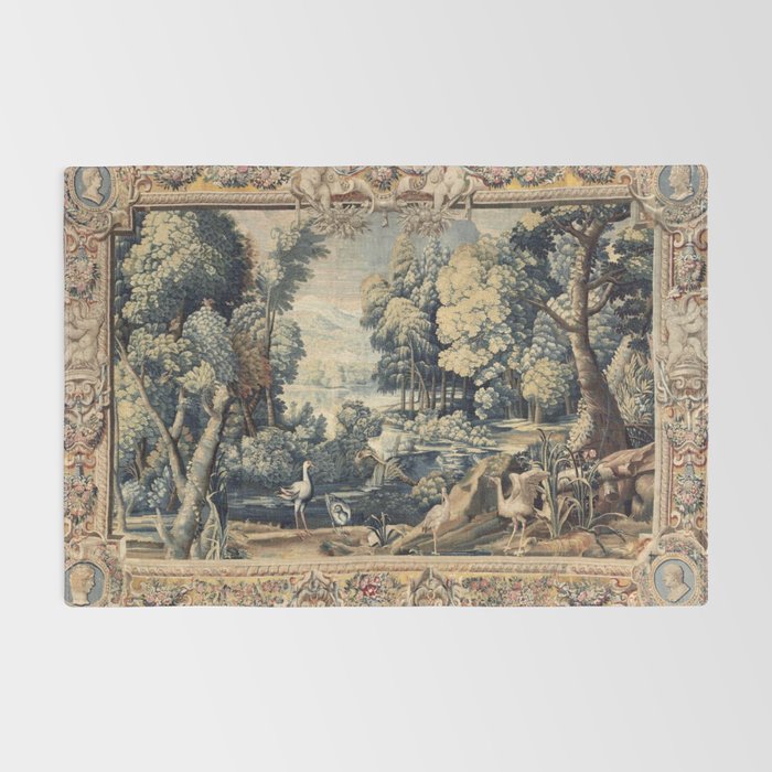Antique 17th Century Verdure Bird Forest French Tapestry Rug Gallery Image 2