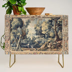 Antique 17th Century Verdure Bird Forest French Tapestry Credenza Gallery Image 1