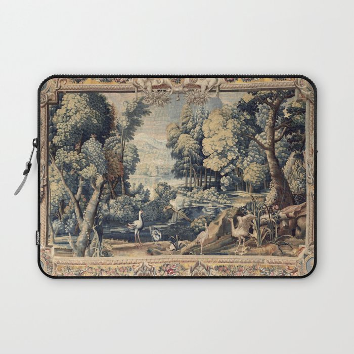 Antique 17th Century Verdure Bird Forest French Tapestry Laptop Sleeve Gallery Image 1