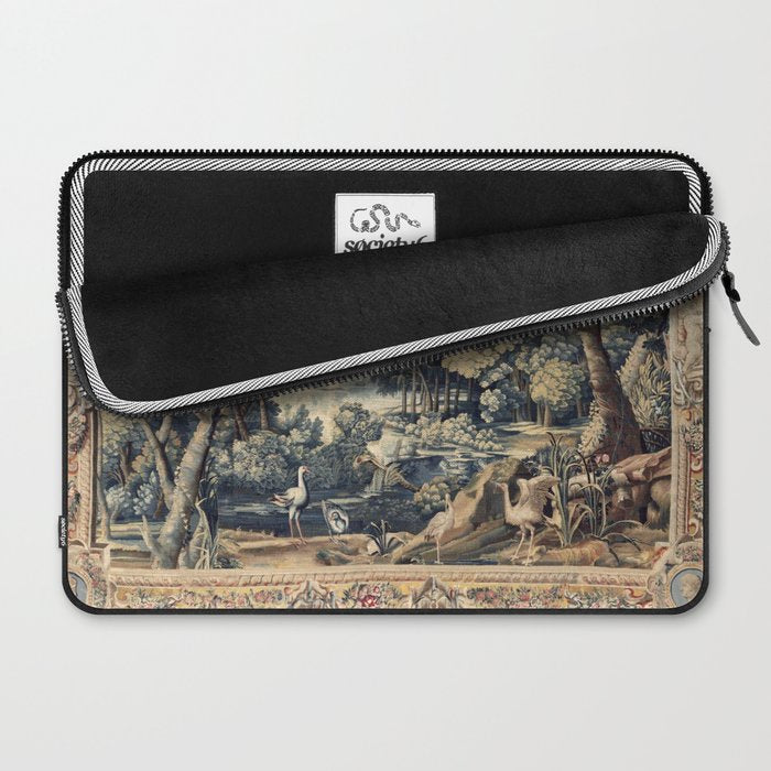 Antique 17th Century Verdure Bird Forest French Tapestry Laptop Sleeve Gallery Image 2
