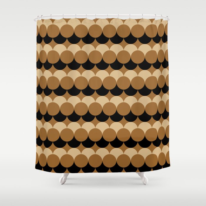 Retro Circular Pattern XXVII Shower Curtain Gallery Image 1