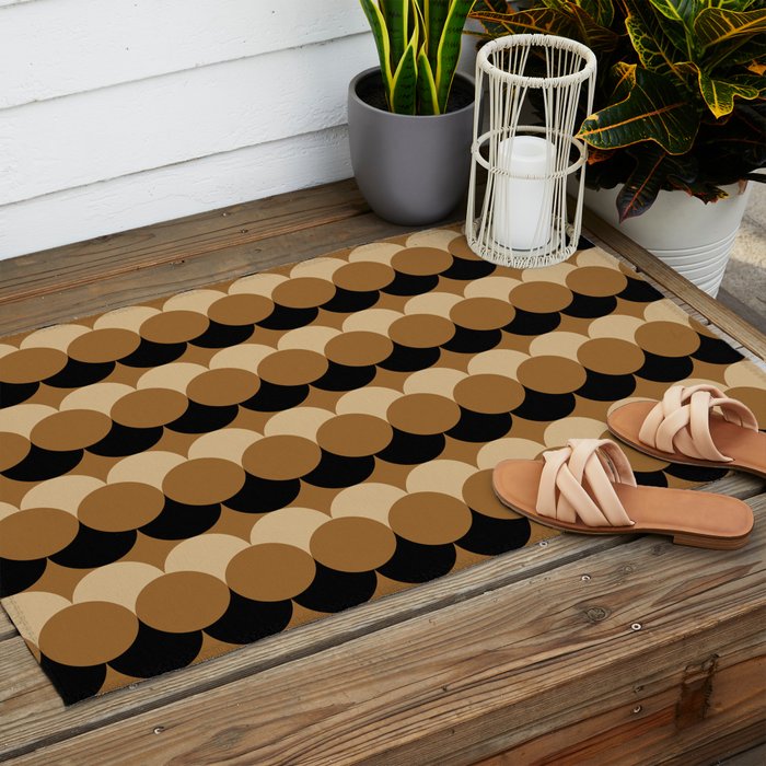 Retro Circular Pattern XXVII Outdoor Rug Gallery Image 2