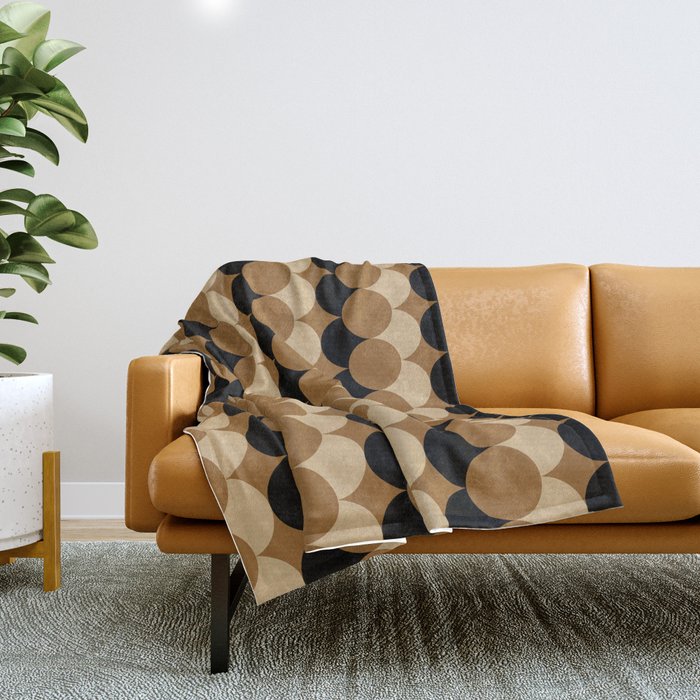 Retro Circular Pattern XXVII Throw Blanket Gallery Image 1