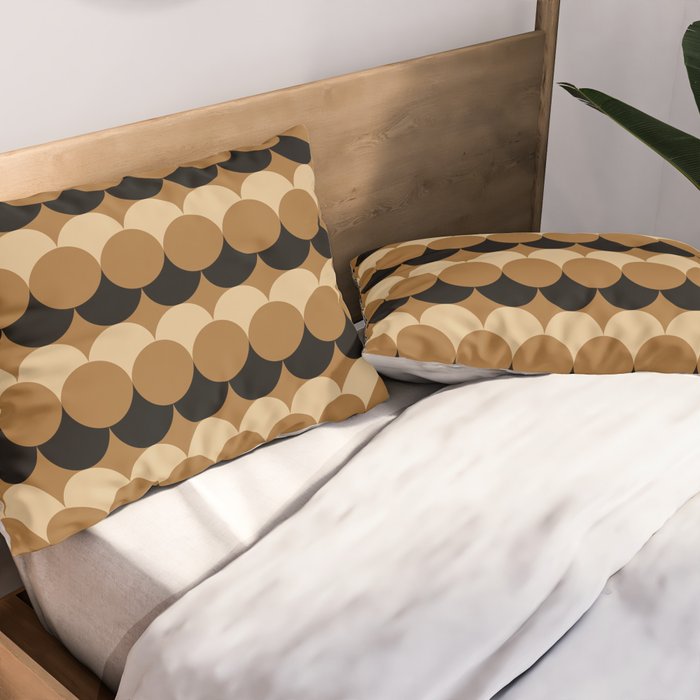 Retro Circular Pattern XXVII Pillow Sham Gallery Image 2