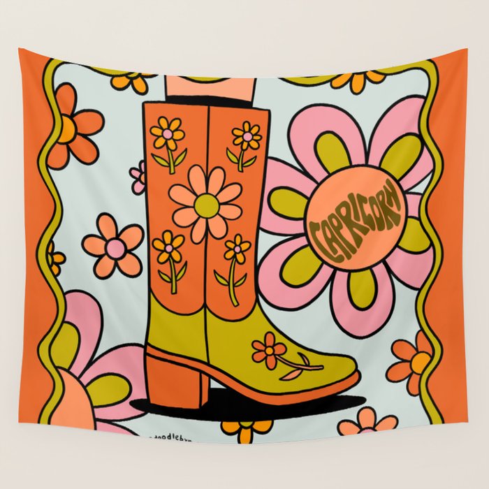 Capricorn Groovy Boot Wall Tapestry Gallery Image 1