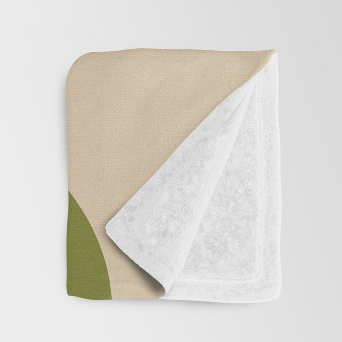 Bloom Retro Flowers in Vase 70s Avocado Green Throw Blanket Gallery Image 3