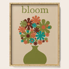 Bloom Retro Flowers in Vase 70s Avocado Green Serving Tray Gallery Image 1