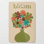 Bloom Retro Flowers in Vase 70s Avocado Green Cutting Board Gallery Image 1