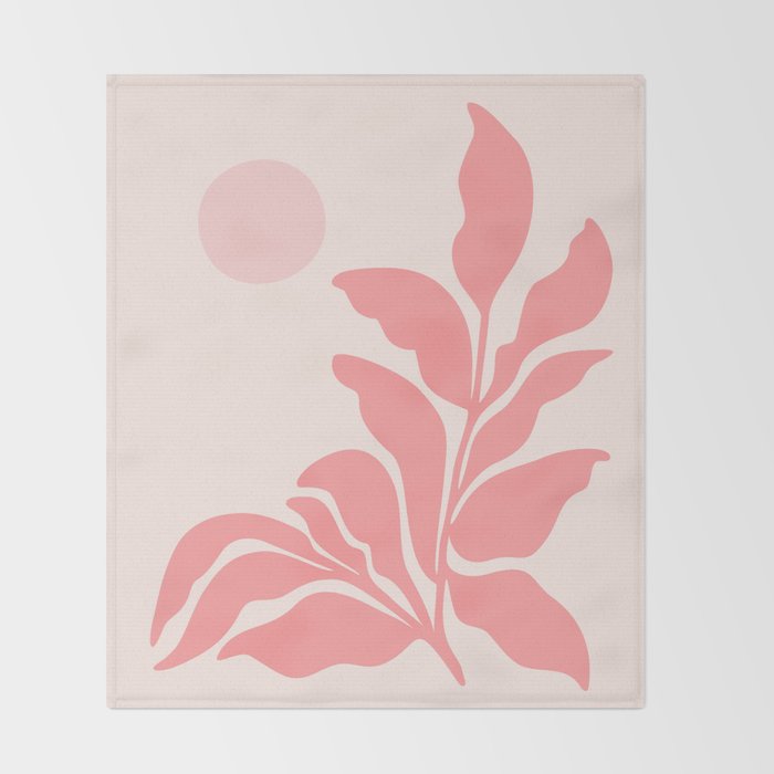Pink Plant Abstract Landscape Throw Blanket Gallery Image 2