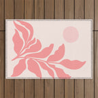 Pink Plant Abstract Landscape Outdoor Rug Gallery Image 1