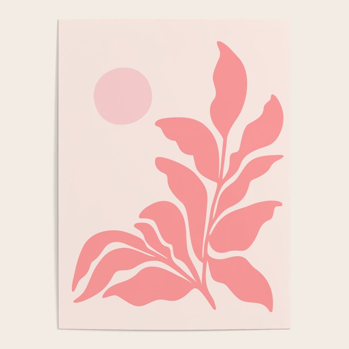 Pink Plant Abstract Landscape Poster Gallery Image 1