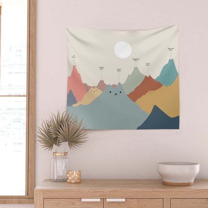 Cat Landscape 115: Himeowlaya Wall Tapestry Gallery Image 2