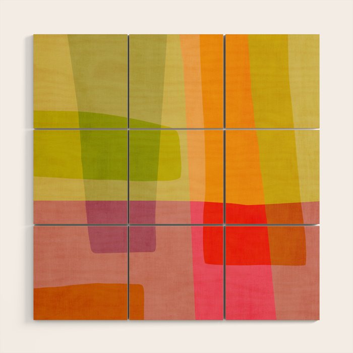 Mid-Century Modern Abstract Shapes II Wood Wall Art Gallery Image 1