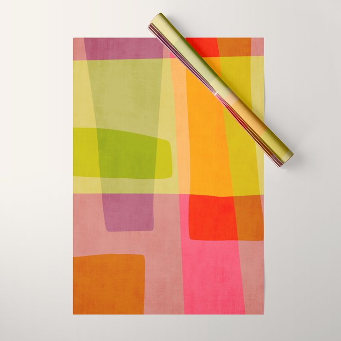 Mid-Century Modern Abstract Shapes II Wrapping Paper Gallery Image 1