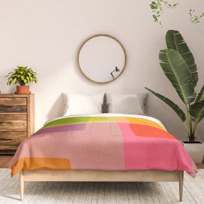 Mid-Century Modern Abstract Shapes II Comforter Gallery Image 3