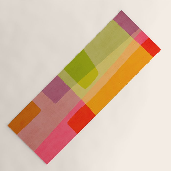 Mid-Century Modern Abstract Shapes II Yoga Mat Gallery Image 1