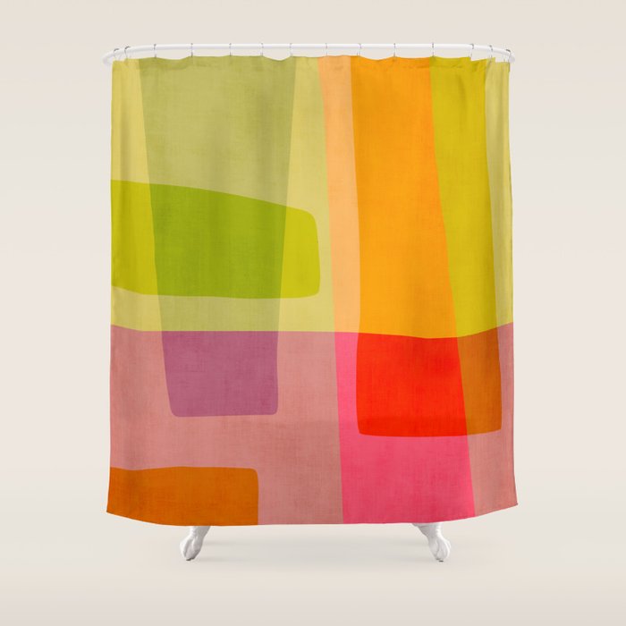 Mid-Century Modern Abstract Shapes II Shower Curtain Gallery Image 1