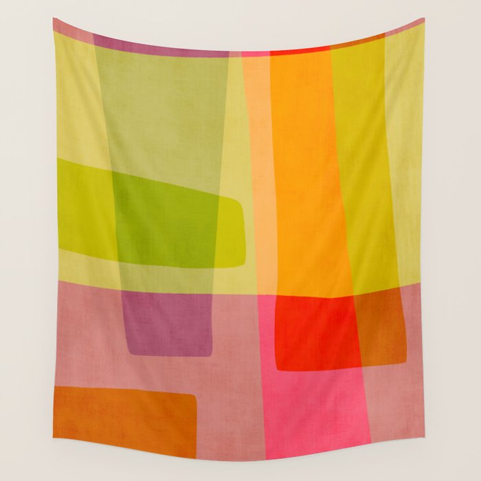 Mid-Century Modern Abstract Shapes II Wall Tapestry Gallery Image 4