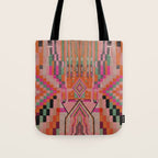 Geometric Tribal Guardian Abstract Textile Art Tote Bag Gallery Image 1