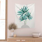 Fan Palm Bouquet Still Life Wall Tapestry Gallery Image 2