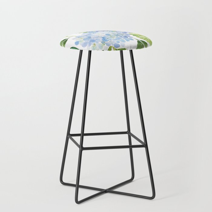 Blue Hydrangea Flowers Stool Gallery Image 1