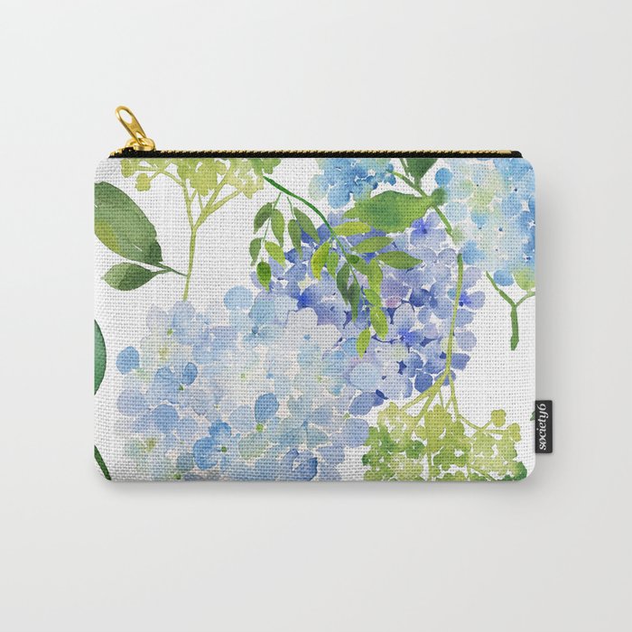 Blue Hydrangea Flowers Carry All Pouch Gallery Image 1