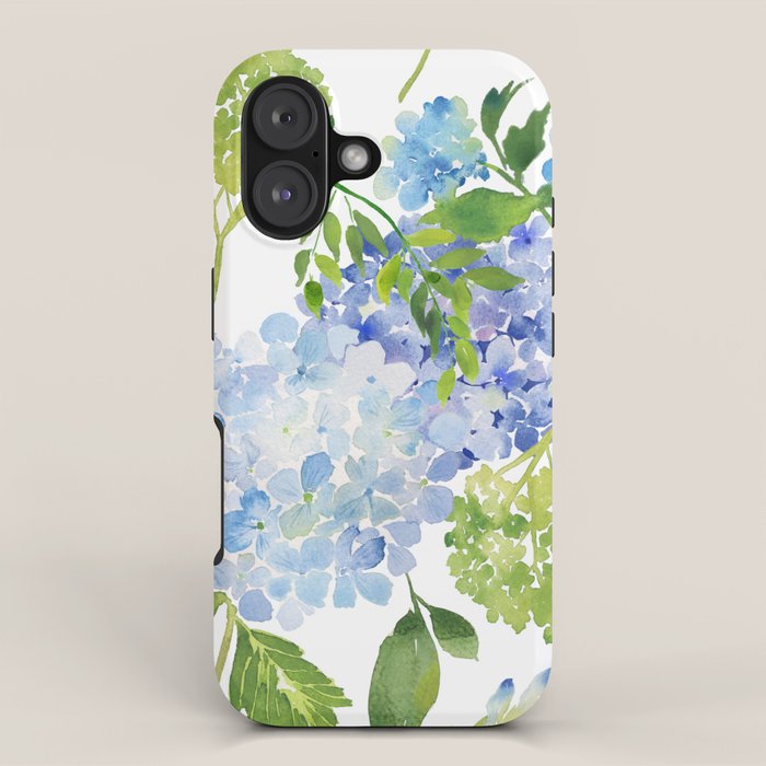 Blue Hydrangea Flowers iPhone Case Gallery Image 1