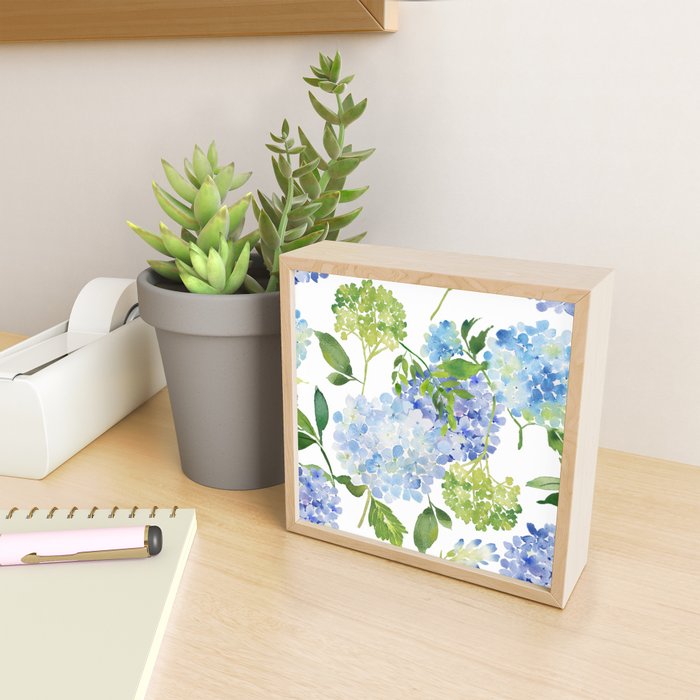 Blue Hydrangea Flowers Mini Art Print Gallery Image 2