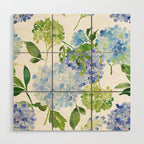 Blue Hydrangea Flowers Wood Wall Art Gallery Image 1