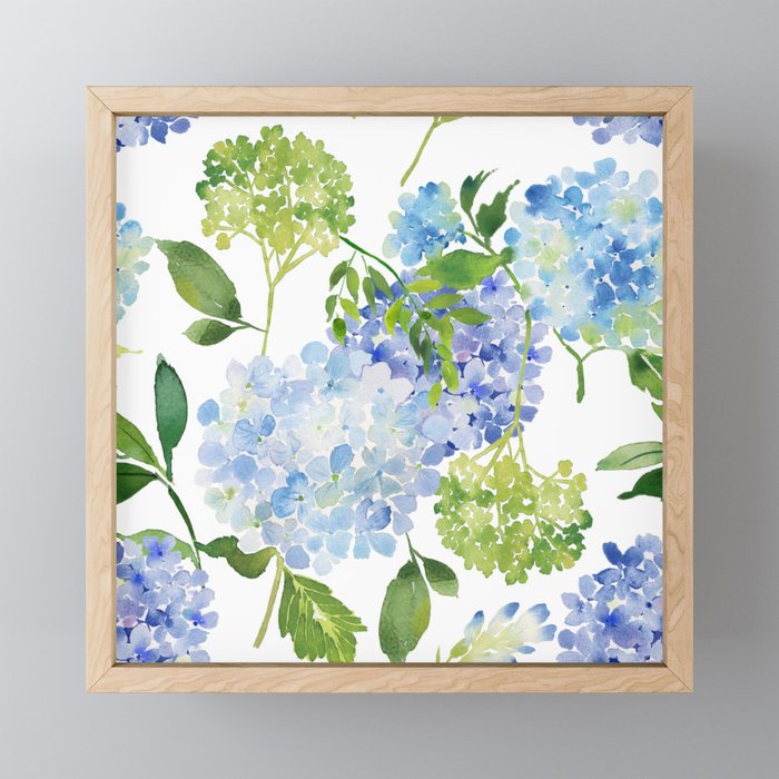 Blue Hydrangea Flowers Mini Art Print Gallery Image 1