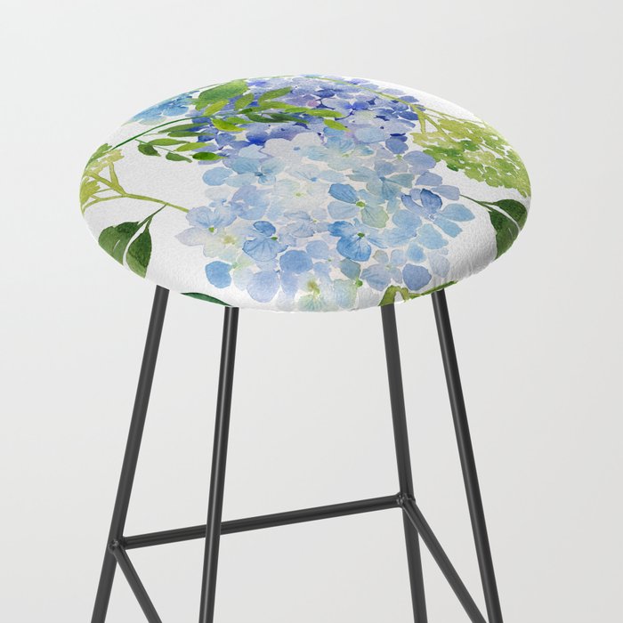 Blue Hydrangea Flowers Stool Gallery Image 2