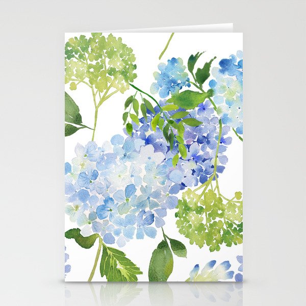 Blue Hydrangea Flowers Stationery Card Gallery Image 2