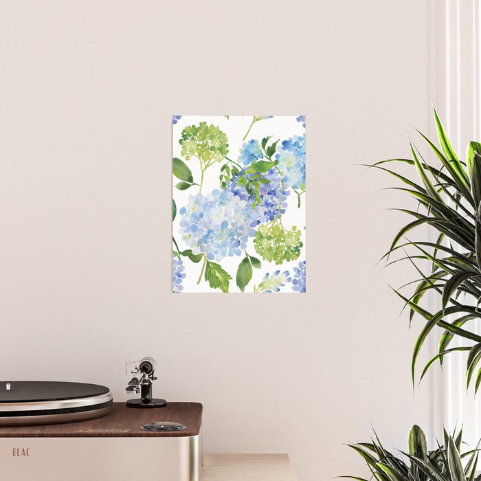 Blue Hydrangea Flowers Poster Gallery Image 2
