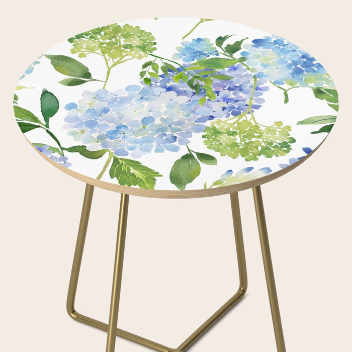 Blue Hydrangea Flowers Side Table Gallery Image 2