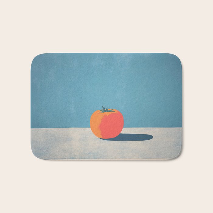 Bold Tomato on Blue Bath Mat Gallery Image 1